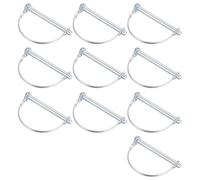 10 Pcs Pasadores Tractor, 6 mm X 65 mm Pasadores Metalicos, Pasadores de Seguridad, Pin de Bloqueo de Alambre, Clavillo para Abanico, Adecuado para Obras de Construcción, Fabricación de Maquinaria