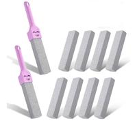 10 Pcs Piedra Pomez Para Limpieza Wc, Piedra Pómez Para Limpieza de Inodoros, con 2 Mango Escobilla para Limpiar Inodoros Cocina para Limpiar Manchas Baño