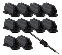 10 Pcs Portalapices, 4.7x2x2cm, Doble Agujeros para Bolígrafos de 5mm-18mm, Portalápices Adhesivo Negro para Escritorio y Pared, Clip para Bolígrafo de Silicona, para Aulas Hogar Oficina Coche