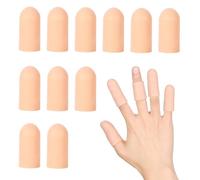 10 pcs protectores de dedos de gel, protectores de dedos de silicona, protectores de dedos para puntas de los dedos y protectores del pulgar para el tratamiento de la piel seca agrietada, protectores