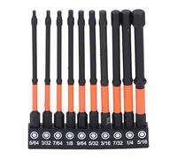 10 PCS SAE HEX BIT Juego de bits Professional S2 Acero de aleación de acero 1/4 pulgadas Hex Magnetic Hex Bits for Muebles Assembly Reposiones automotrices de almacenamiento de