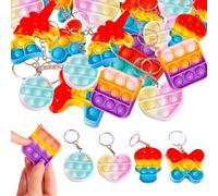 10 Pcs Silicona Fidget Juguete Llavero, Fidget It Toy, Squeeze Bubble Llavero Juguete para Niños y Adultos Aliviador Antiestrés Juguete