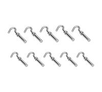 10 Pcs Stainless Steel Expansion Hook with Open Cup Bolt, Heavy Duty Wall Anchor for Cement Brick, M6 M8 M10 M12 Threaded Screw Hook for Awnings AC Units Fences (M10)