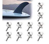 10 PCS Tornillo Tabla de Surf, Tornillo de Aleta para Sup Deslizante Tornillos de Aletas placa kit para Paddle Surf Tornillo para Surf Longboard de Acero Inoxidable - 3*1.4cm, Plata