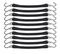 10 Pcs Truck Tie Down Cord, Heavy Duty Motorcycle Trailer Tow Rope with Dual S - Hooks, 10in Rubber Bungee Cord for Tarp Straps, Flatbed, RV, and Camping