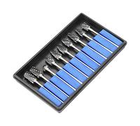 10 Pcs Tungsten Carbide Double Cut Rotary Burr Set, Metal Rotary Files with 3mm Shank for Electric and Pneumatic Tools, Multi - Material Carving and Deburring Burrs for Metal Stone