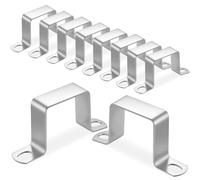 10 PcsAbrazaderas Metalicas Cuadradas, Abrazaderas Metalicas en U, Abrazaderas de Tubo Cuadradas de Acero Inoxidable, Soportes en U Cuadrado 40x40mm para Tuberías de Suministro de Agua