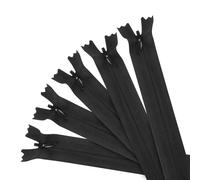 10 PcsCremalleras de Nylon, Cremalleras de Negras, 40cm Cremallera Invisibles de Nailon, Cremalleras por Metros para Ropa, Tela, Vaqueros, Pantalones, Bolsos, Manualidades(Negras)