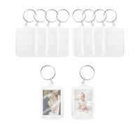 10 PcsLlaveros Acrilicos Transparentes, Llaveros Personalizados, Llaveros Acrílicos Transparente con Foto en Blanco para Personalizar Manualidades,Recuerdos Regalos para Familiares y Amigos(4x5,5cm)