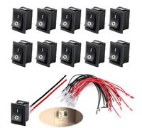 10 peças Interruptor On Off Pequeños Mini Interruptores Basculantes T85 KCD1 101, Pequeño Tipo SPST con 2 Pines, Carcasa PA66 Altamente Resistente a Calor, para Aplicaciones Industriales y Domésticas
