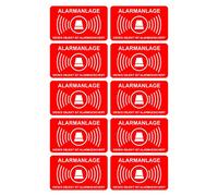 10 pegatinas con sistema de alarma de 5 cm x 3 cm, resistente a la alarma, a la intemperie y a los rayos UV