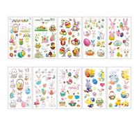 10 pegatinas de huevos de Pascua, diseño de conejo de Pascua