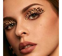 10 pegatinas de ojos para fiesta de escenario, parche de maquillaje de ojos con purpurina de leopardo
