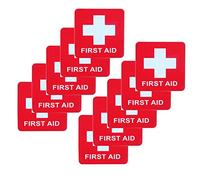 10 pegatinas de primeros auxilios, impermeables para tratamiento de emergencia, 7 x 7 cm, sin burbujas autoadhesivas, pegatinas de vinilo