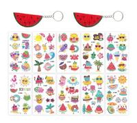 10 pegatinas de tatuajes de verano, 2 llaveros de sandía, pegatinas de tatuajes de fiesta en la piscina, pegatinas de tatuajes de brazos