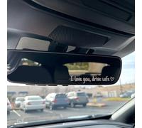 10 pegatinas para espejo de coche con texto en inglés "I Love You Drive Safe Heart Shaped ABS Decals Afectionate Reminder for Interior Retrovisor Mirror White Color Fitment