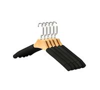 10 perchas de madera maciza para ropa del hogar, antideslizantes, sin costuras, gancho para ropa, ahorro de espacio (A)