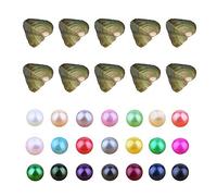 10 perlas cultivadas de agua dulce con perlas redondas en el interior para regalo divertido para niños, familiares, amigos, fiestas, ostras con perlas en el interior (7-8 mm, 10 unidades)