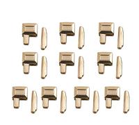 10 pernos de inserción para bisagra de metal, accesorios de doble cabeza, reparación de perno de cola, toma para bisagra, kit de reparación para bisagra, tope de puerta para bisagra (dorado)