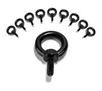 10 pernos de ojo M4 resistentes, acero inoxidable 304 negro con rosca, tornillos macho para elevación viva y varios equipos de ingeniería, juego de pernos de anclaje (10, M4)