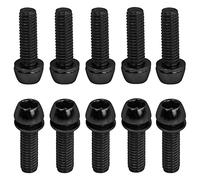 10 Pernos de Vástago de Bicicleta, M6x20mm Disco Freno Pinza, con Arandelas, para Potencia de Bicicleta de Montaña (Negro)