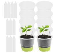 10-Piece Clear Plant Pots with Drainage Trays - Reusable Silicone Planter