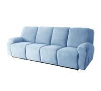 10-Piece Elastic Recliner Sofa Cover Set, Soft Fabric, Pet & Kid-Friendly, Adjustable, 4-Seater, Pocket Design, Sky Blue, Furniture Protection