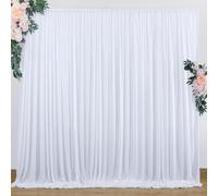 10 pies x 10 pies sin Arrugas, Paneles de telón de Fondo Blanco, Cortinas de telón de Fondo de fotografía de poliéster, Suministros de decoración para el hogar