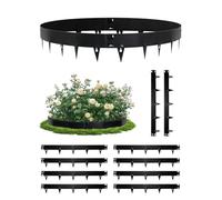 10 Pieza 10.75M Borduras Jardín Flexible,Altura 20cm Bordura de Césped,Borde de Acero Galvanizado,Resistente a la Intemperie y Antioxidante,Borde Arriate para Terraza Parterres Camino,Negro
