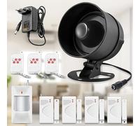 10 Pieza Alarmas para Casa Sistema de, Inalámbrico Control Remoto por SOS con 115dB Sirena de Alarma, Alarma para Puerta, Sensor de Movimiento para Hogar, Apartamento, Garaje