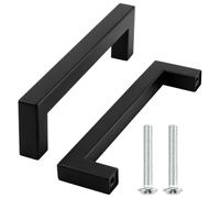 10 Pieza Tiradores Cocina,Negros Tiradores Cajones 128mm Centros De Orificio Manijas De Muebles De Acero Inoxidable Con Tornillos Para Gabinete