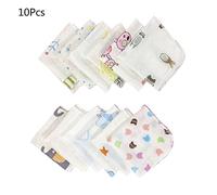 10 Piezas 10x20cm Para Toallas Para Bebés Lindas Impresiones Dibujos Animados Doble Capa Toalla Toalla Reutilizable Reutilizable