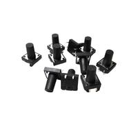 10 piezas 12 * 12 * 13MM Interruptor eléctrico táctil ligero interruptor de botón de 4 pines 12x12x13mm piezas de repuesto de pies de cobre(100 000 Times Life)