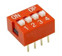 10 piezas 2 filas 8 pines 4P posiciones 2,54mm paso DIP interruptor rojo