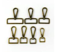 10 piezas 20-50 mm bolsa hebillas de metal collar de perro percha de equipaje cierres de langosta clips de gatillo giratorio gancho de presión accesorios para manualidades DIY-50 mm-bronce