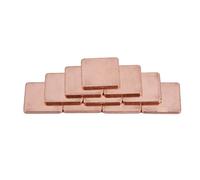 10 Piezas 20x20 Mm 0.3/0.5/0.8/1.0/1.2/1.5MM Disipador de Calor Almohadilla Térmica Hoja de Cobre Pieza de Cuña para GPU CPU Laptop para Computadora de Escritorio Conexión de Puente Norte(0.8mm)
