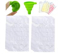 10 piezas 240 cubitos de hielo desechables bolsa de hielo con sello de embudo de jugo bolsas de hielo fabricante de congelación de moldes de hielo bolsas de congelador