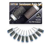 10 Piezas 2500 Granos Tambores de Lijado para Dremel, Mangas de Lijado con vástago de 1/8" para Pulido y lijado de Metal