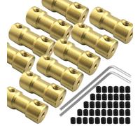 10 Piezas 2mm a 3 De Latón Eje De Acoplamiento, L20 X D9 Tornillo De Acoplamiento Rígido Conector Del Motor Para El Bricolaje, Motor Pequeño, RC Barco Coche Avión
