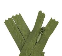 10 piezas 3# 15 cm 28 cm 35 cm 40 cm 45 cm 50 cm 55 cm 60 cm Cremalleras invisibles Cremallera en espiral de nailon a medida para accesorios de tela de costura artesanal-Verde militar 10 piezas-la