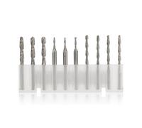 10 piezas 3.175mm vástago bola punta fresa conjunto carburo 2 flauta espiral enrutador brocas CNC grabado fresa(2.5x3.175x15)