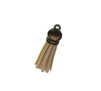 10 Piezas 38mm Tapa de Bronce Antiguo Borla para Llavero Correas de teléfono móvil joyería Verano DIY Colgante encantos-Caqui