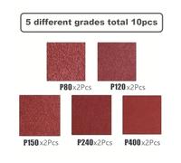 10 piezas 457 * 75 banda abrasiva for pulido de madera y metal, diferentes tamaños partícula 80/120/150/240/400, 2 cada tamaño para Lijadora de Banda para Metal, Madera