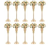 10 Piezas 54.6cm de Altura, Jarrón de Centro de Mesa de Metal, Jarrón de Trompeta Metal, Guía de Carretera para el Evento de la Cena de la Fiesta de Bodas, Fiesta de Aniversario, Decoración del Hogar