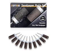 10 Piezas 600 Granos Tambores de Lijado para Dremel, Mangas de Lijado con vástago de 1/8" para Pulido y lijado de Metal
