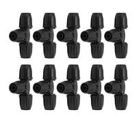 10 piezas 8/11 TEE de púas con accesorios de manguera con conector de tubo de bloqueo para el jardín de accesorios de riego de goteo de césped Sistemade rociadores