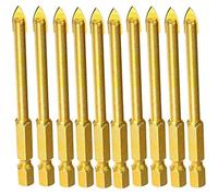10 piezas 8mm carburo de tungsteno broca cabeza lanza con vástago hexagonal vidrio cerámica cabeza plana lanza para espejo porcelana mármol