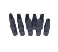 10 piezas 8P8C RJ45 conector de trabajo de red IP65 D Panel de enchufe Ethernet(10xblack plug)