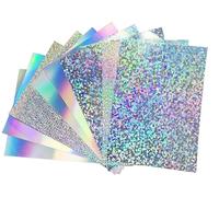 10 piezas A4 hojas espejo lámina holográfica láser brillante cartulina fabricación de tarjetas DIY material artesanía Scrapbooking caja de regalo