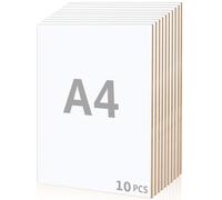 10 Piezas A4 MDF Tablero Madera 300 x 210 x 3 mm, Densidad Media de Fibra de Madera, Tablero MDF para Grabado Láser, Pintura y Decoración (Blanco)